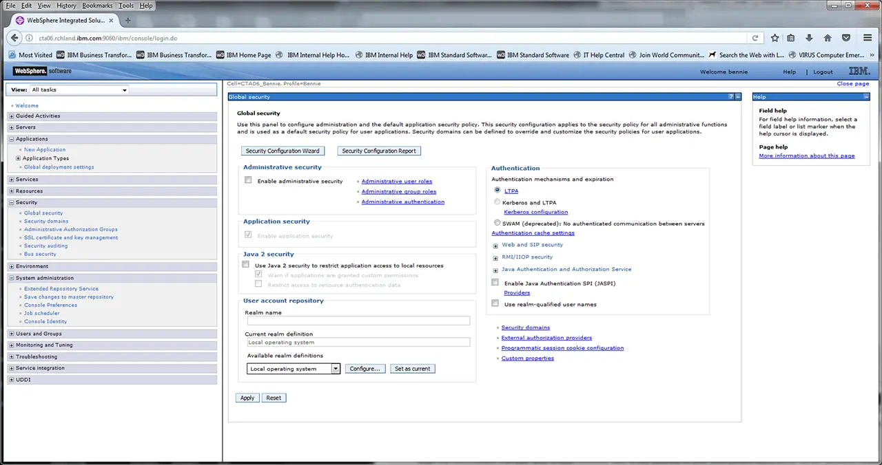 WebSphere Admin Console